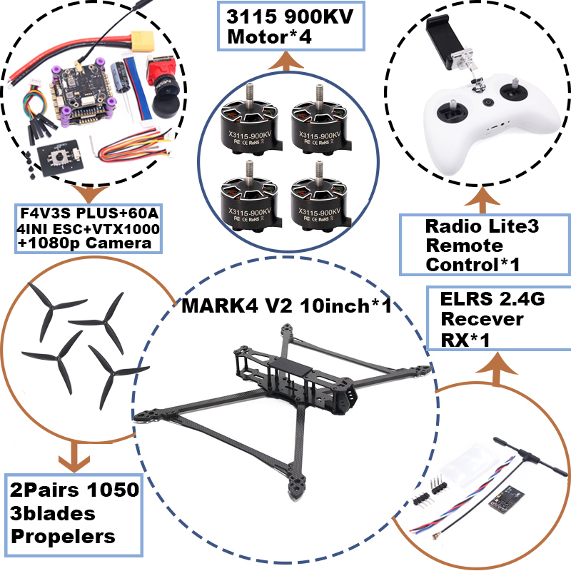 MARK4 V2 10 cali F4V3S/F4V3S P – Radiomaster Ranger 2.4Ghz Elrs Module recenzja i cena
